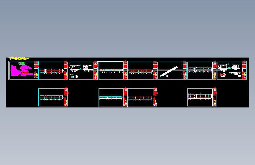 汽车停车棚、膜结构CAD详细构造图纸