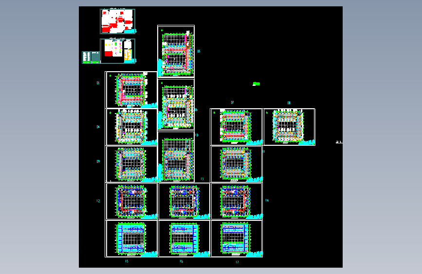 某六层大学生宿舍楼给排水消防设计cad全套施工图（含设计说明，含4栋楼设计）