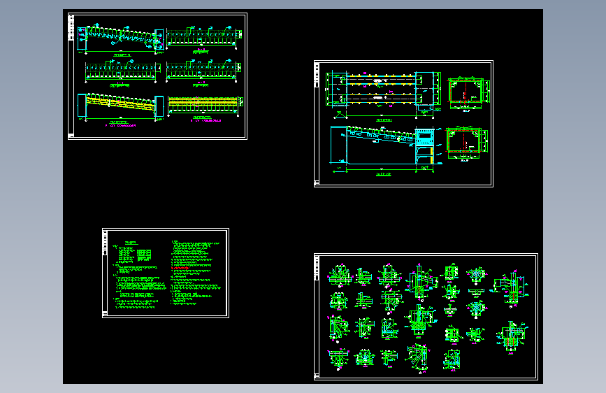 某钢栈桥结构整体分类材料cad详图