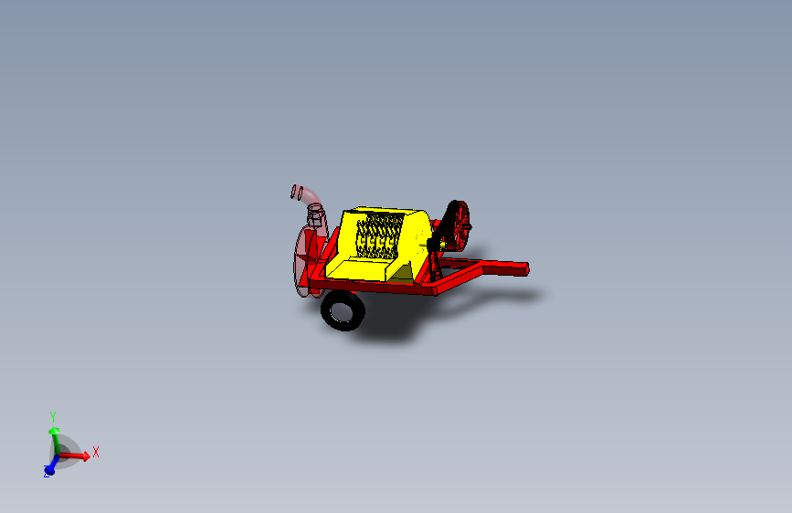 移动破碎机车3D