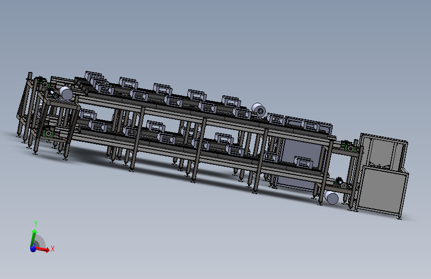 倍速链生产线（带回板机构）3D