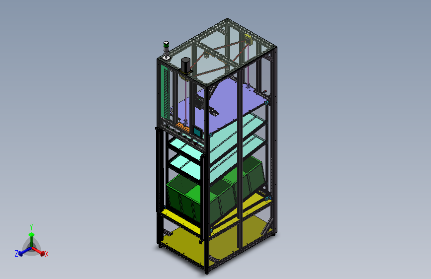 自动升降料架3D