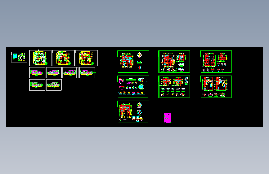 二层框架中国古典别墅施工图