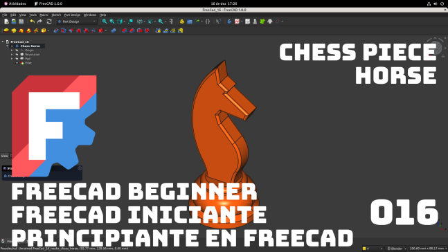练习 FreeCAD 016 - 棋子，马