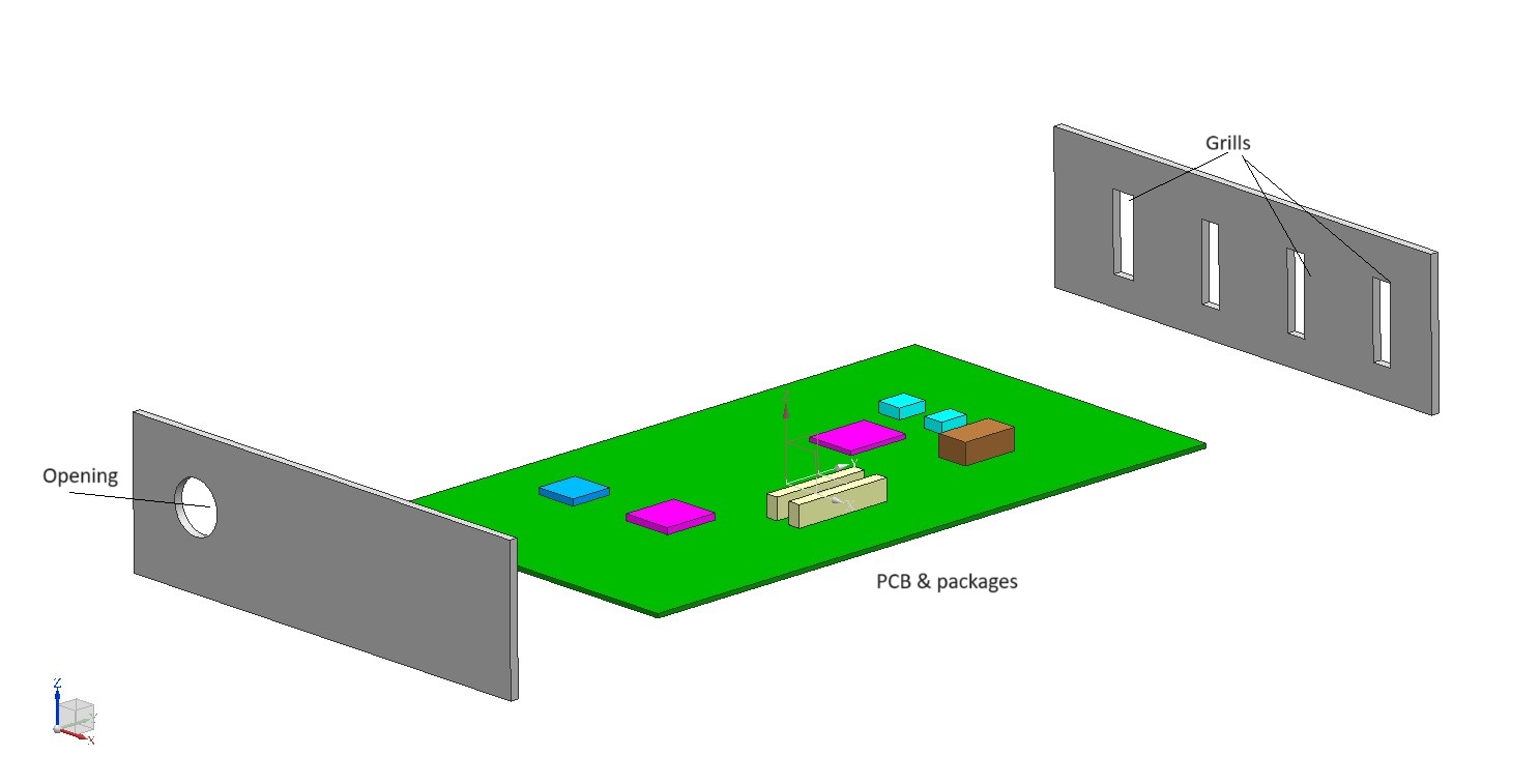 开放式机箱中的 PCB
