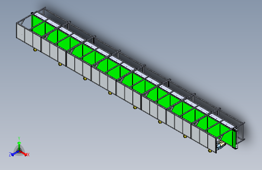 工业胶带输送线3D数模图纸 STEP格式