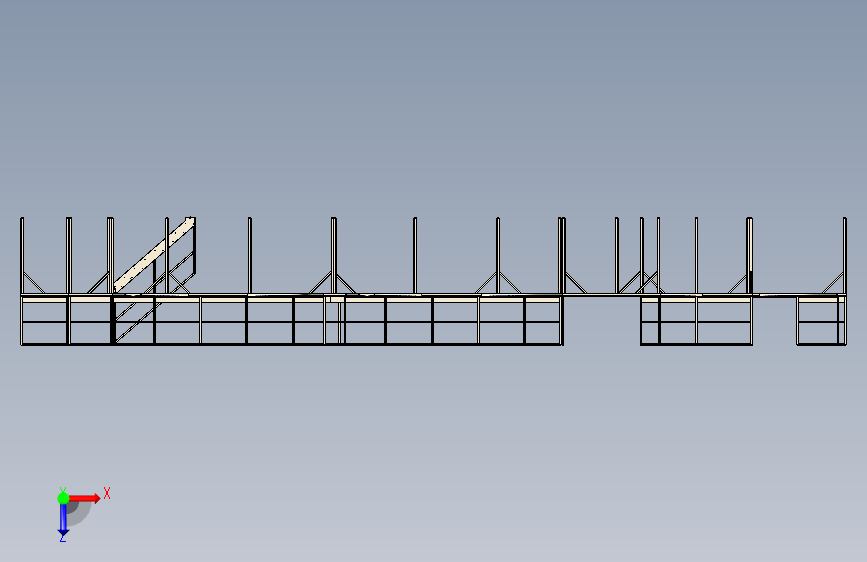 Work platform工作平台3D数模图纸 STEP格式 左侧视图