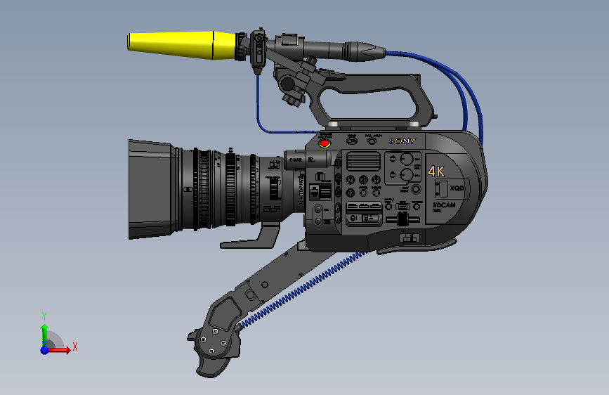 video kamera专业摄像机3D数模图纸 Solidworks设计
