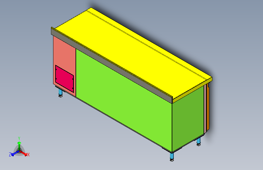 refrigerated冷藏柜桌3D数模图纸 STP格式