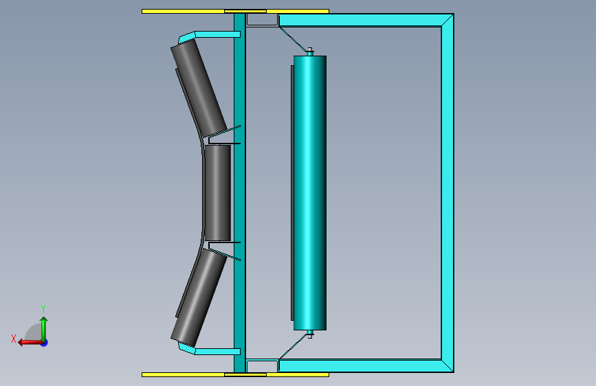 宽1.2m输送带输送机3D数模图纸 Solidworks设计 背面视图