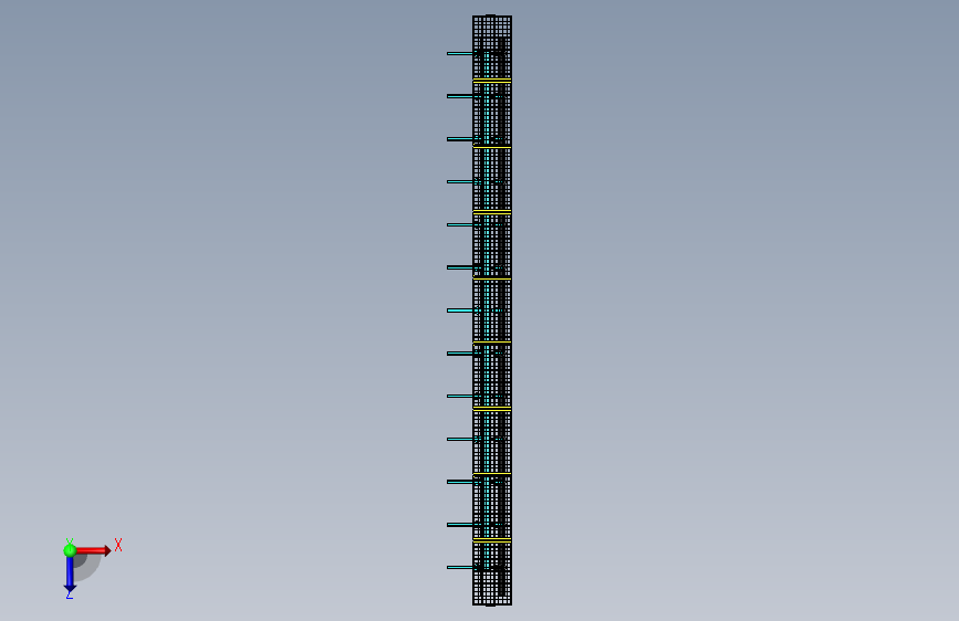 宽1.2m输送带输送机3D数模图纸 Solidworks设计 俯视图