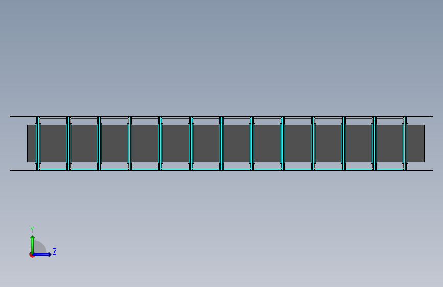 宽1.2m输送带输送机3D数模图纸 Solidworks设计 左侧视图