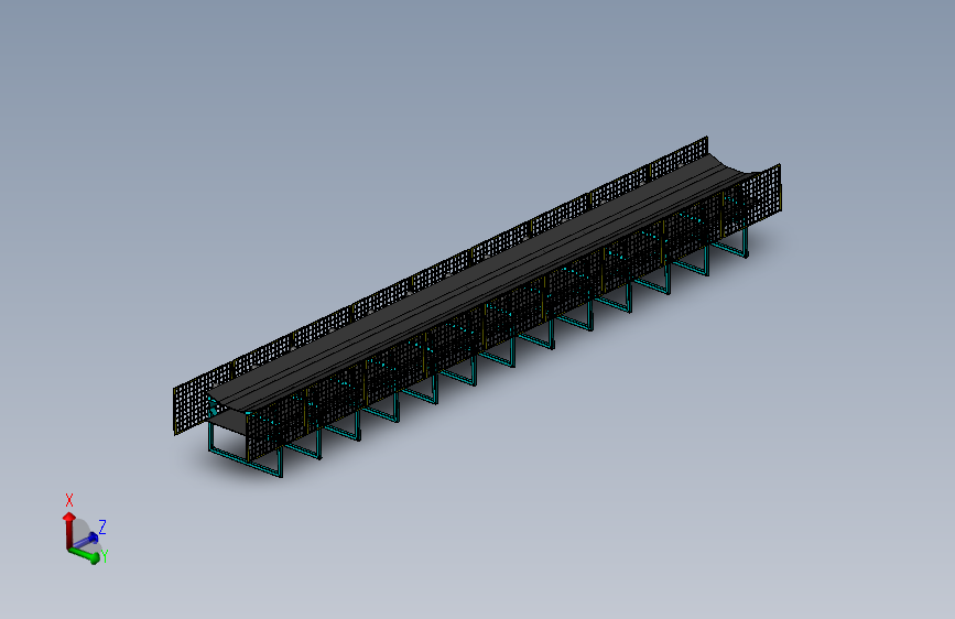 宽1.2m输送带输送机3D数模图纸 Solidworks设计