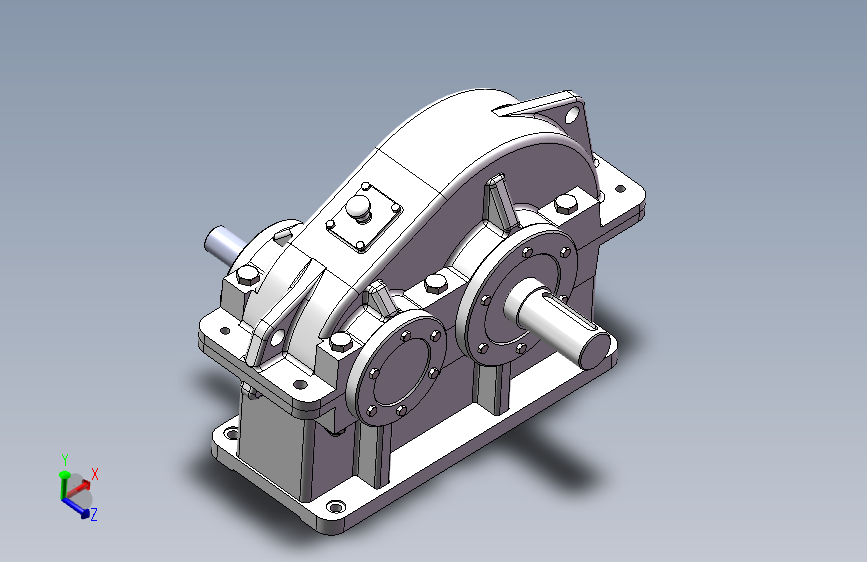一级圆柱直齿减速机CAD+三维