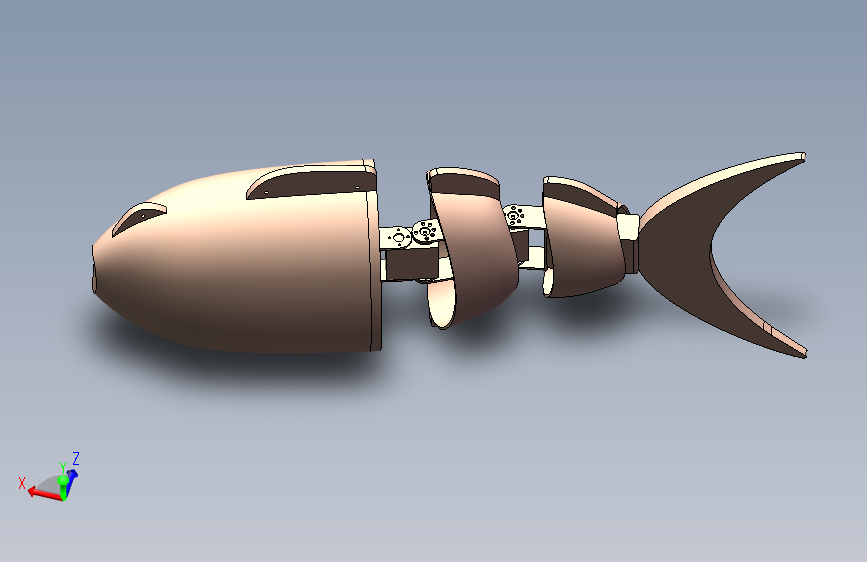 柔性仿生机械鱼机器人设计【三维sw模型+说明书】