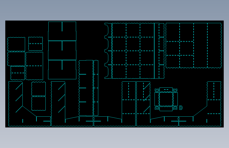 2.5mm HDF化妆品收纳盒-AutoCAD-