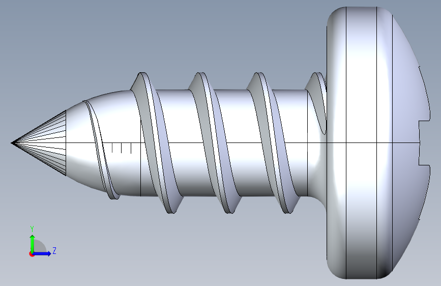 2.9x6.5mm DIN7981自攻螺丝-STEPIGES- 左侧视图