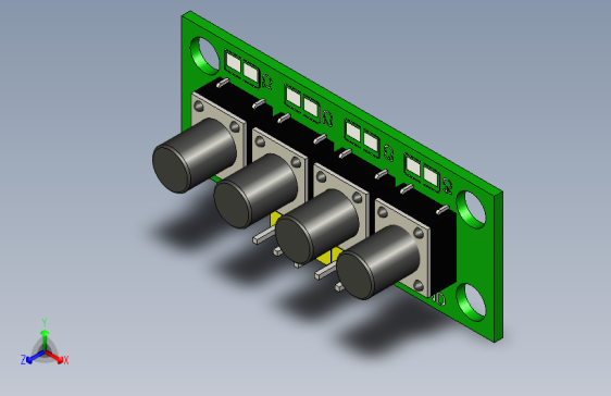 4键独立按键模块-Autodesk Inventor-STEPIGES