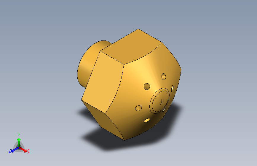 45°喷洒角度的6孔喷嘴-Autodesk Inventor-STEPIGES