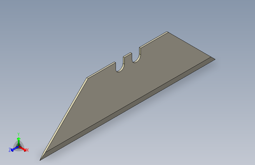 70mm x 19mm x 0.6mm的地毯刀片-Parasolid-STL