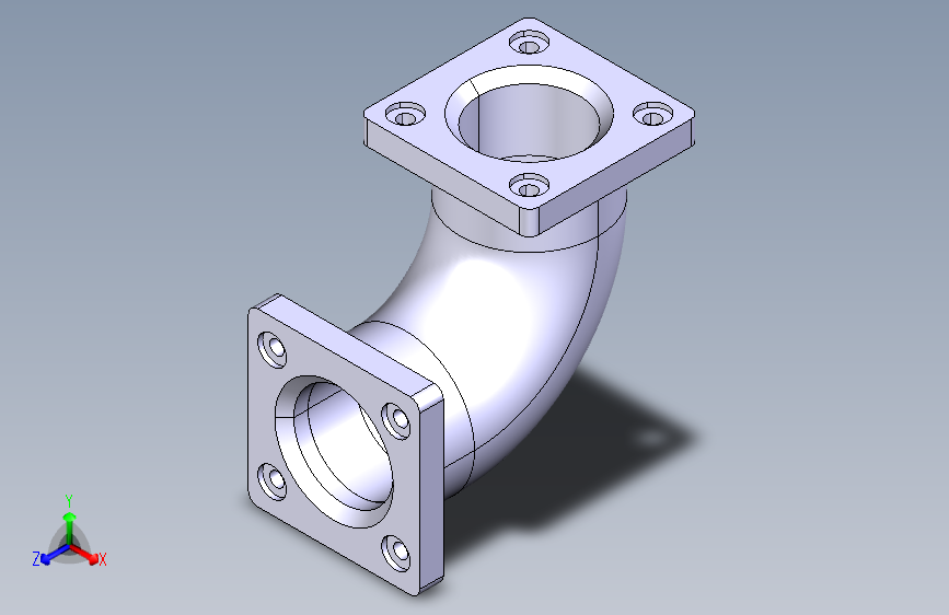 CATIA设计的流体动力学和结构完整性优化的90度弯头管道--CATIA