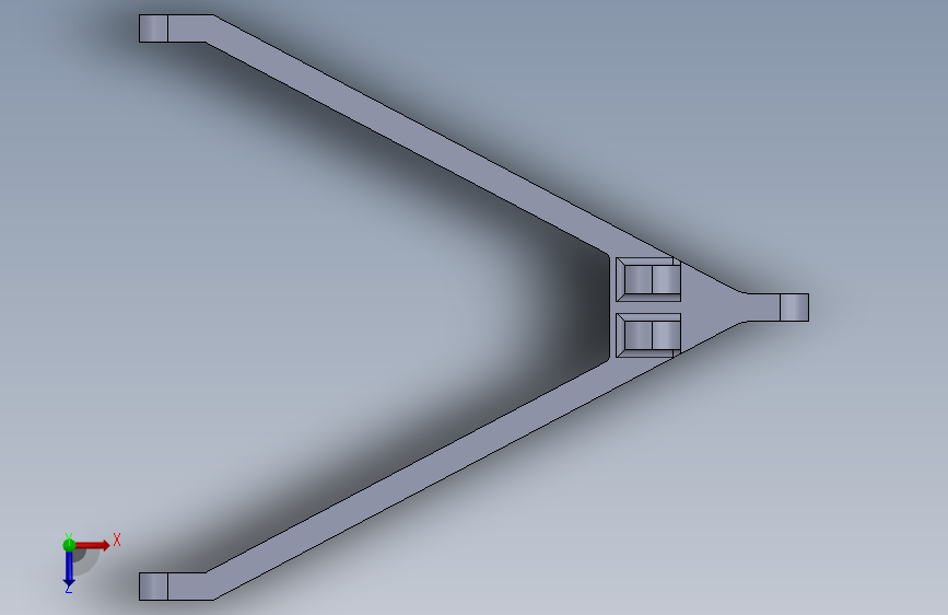 Siemens NX CAD中的设计设计钩子固定器-SW- 俯视图