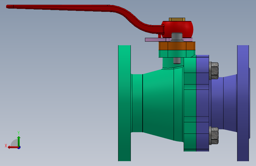 SOLIDWORKS设计的水控阀部件和装配文件-SW- 背面视图