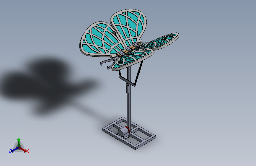 SolidWorks设计中的机械蝴蝶-SW-