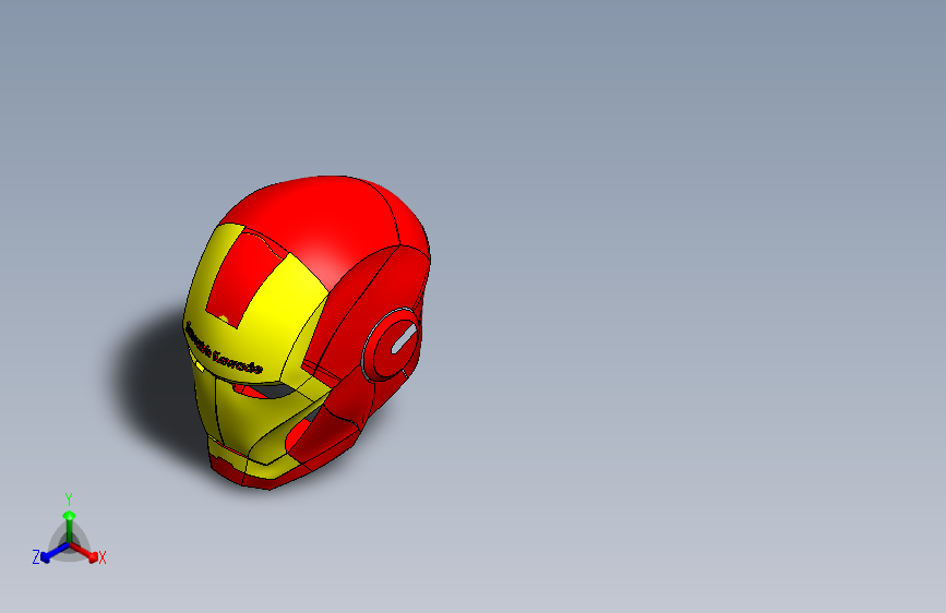 表面处理完工的 Iron Man 头盔模型-STEPIGES-SW