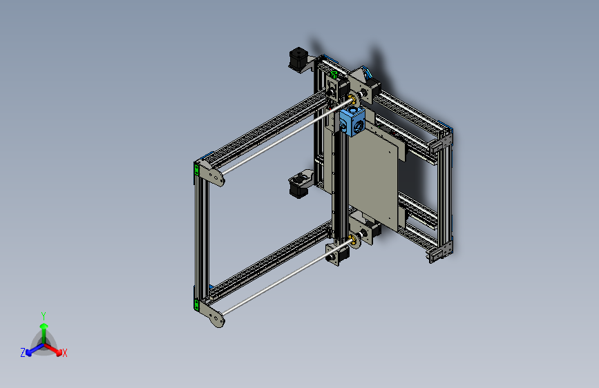 采用HGH-15直线导轨的3D打印机-AutoCAD-STEPIGES