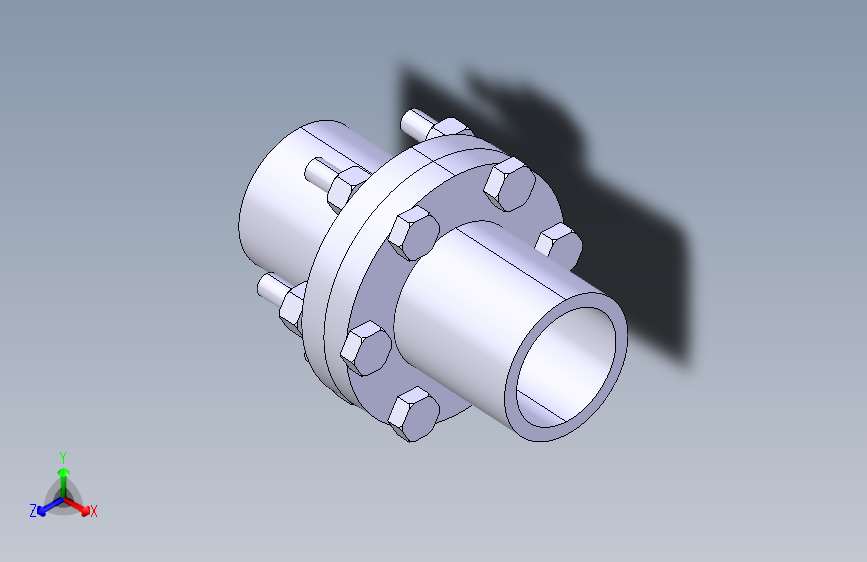 带螺纹的法兰联轴器-CATIA-