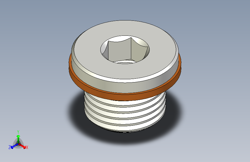 带密封环的M16螺纹塞-Autodesk Inventor-