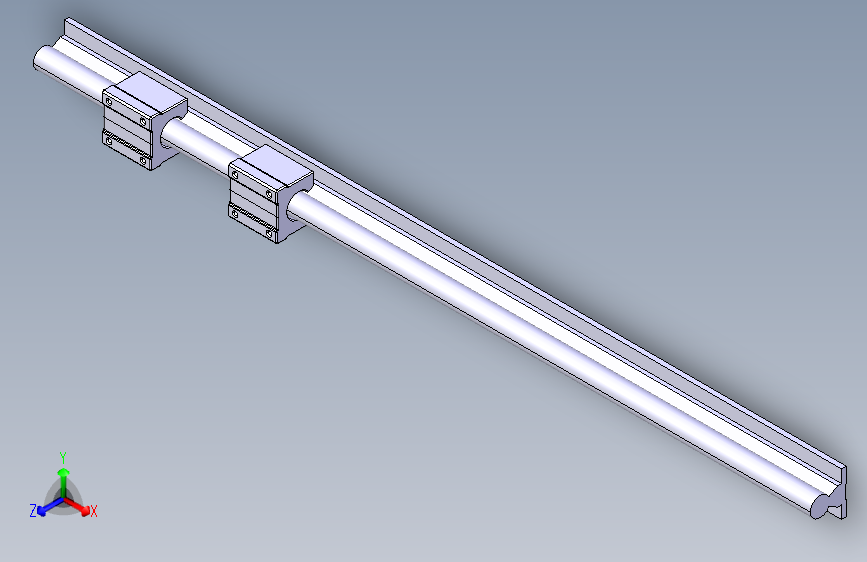 带轴承的SBR 20直线导轨-CATIA-