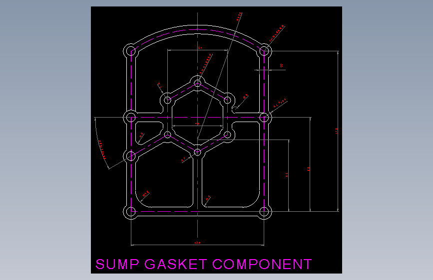防漏油的发动机密封垫-AutoCAD-