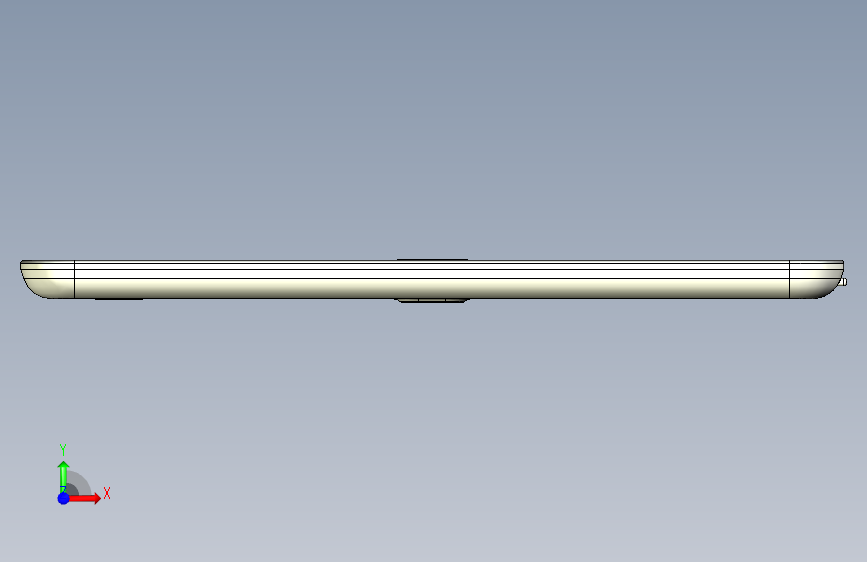 高清的3D模型轻薄的Galaxy平板-PTC Creo Elements- 正面视图