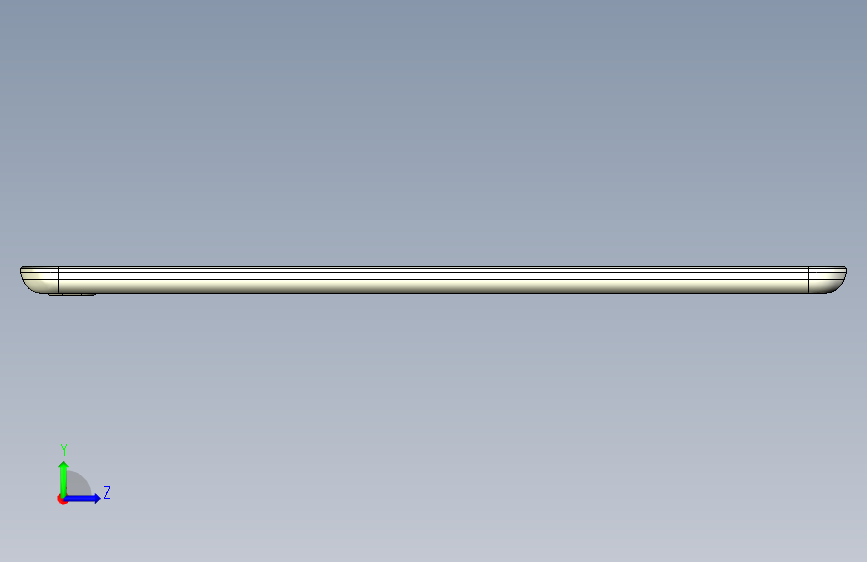 高清的3D模型轻薄的Galaxy平板-PTC Creo Elements- 左侧视图