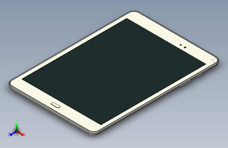 高清的3D模型轻薄的Galaxy平板-PTC Creo Elements-