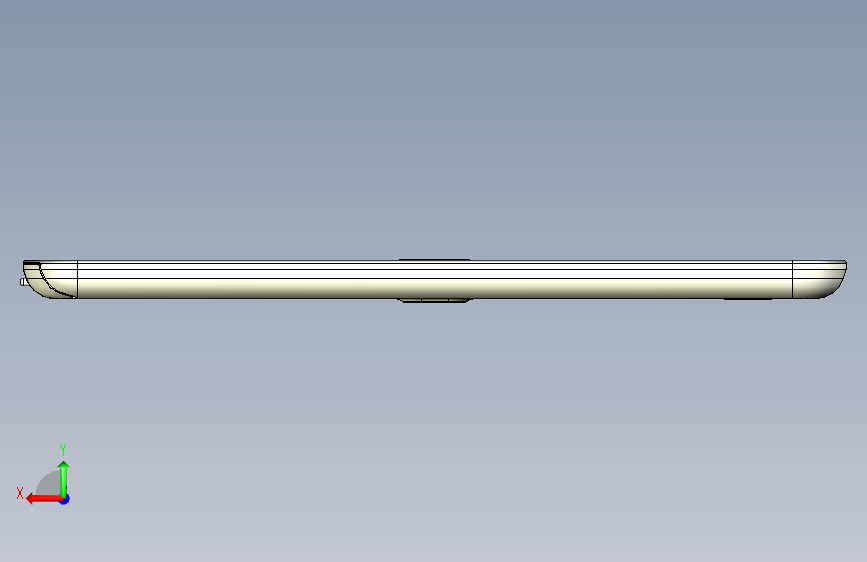 高清的3D模型轻薄的Galaxy平板-PTC Creo Elements- 背面视图
