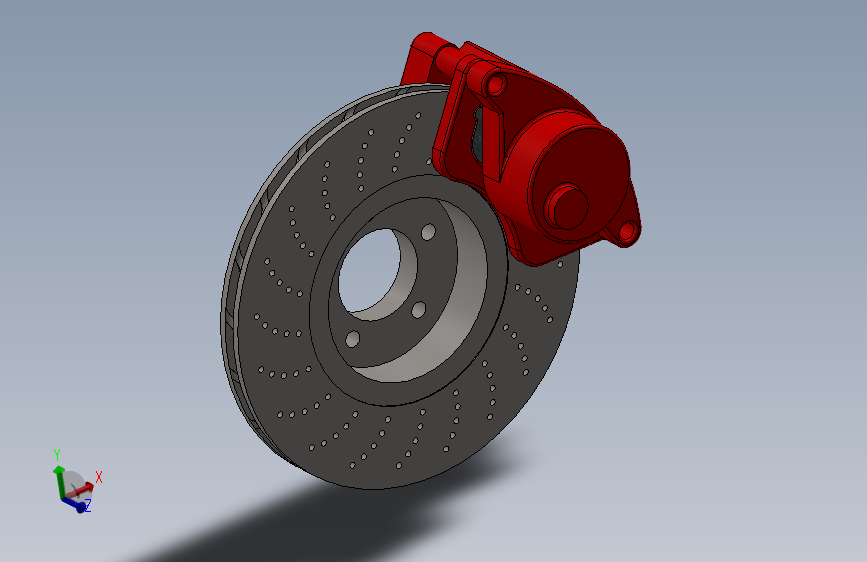 高质量Disk Brake CAD ModelSolidWorks设计,用于工程项目的引用及模拟兼容多种CAD软件格式-SW-