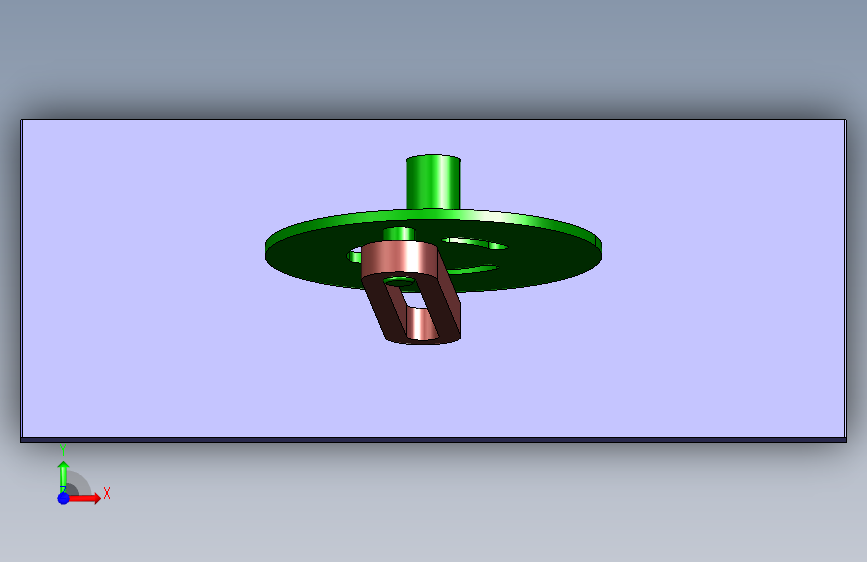 工业设备中用于部件间传动的行程机制-CATIA- 正面视图