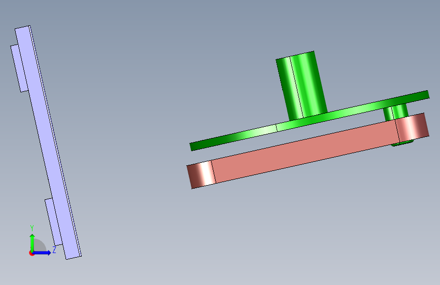 工业设备中用于部件间传动的行程机制-CATIA- 左侧视图