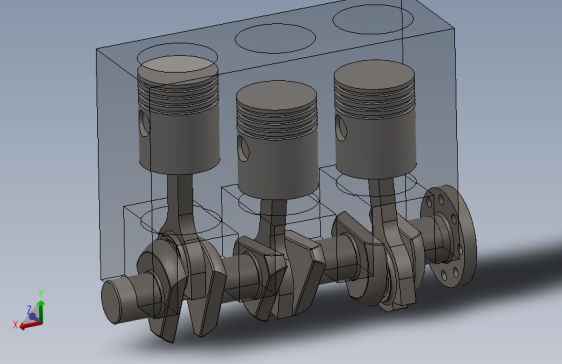 工作中的直列3缸发动机-SW-