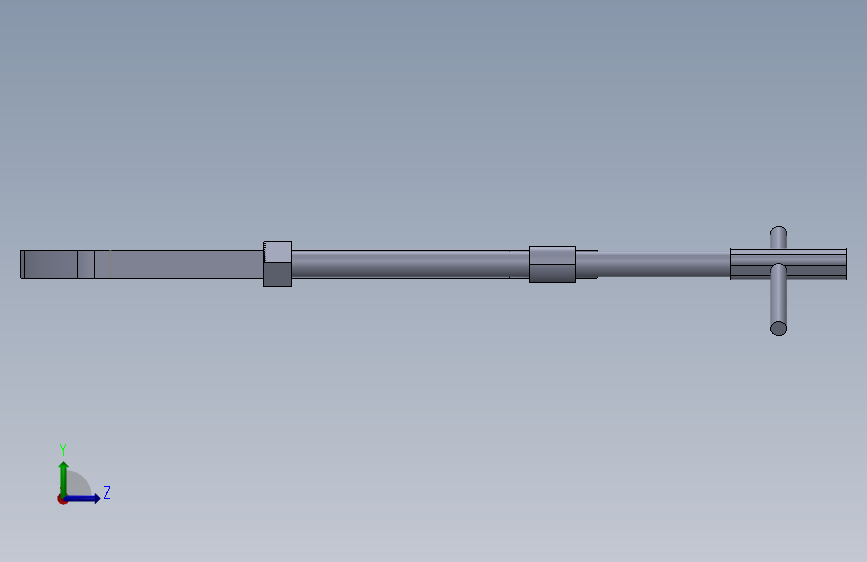 固定工件的105mm C夹具-SW- 左侧视图