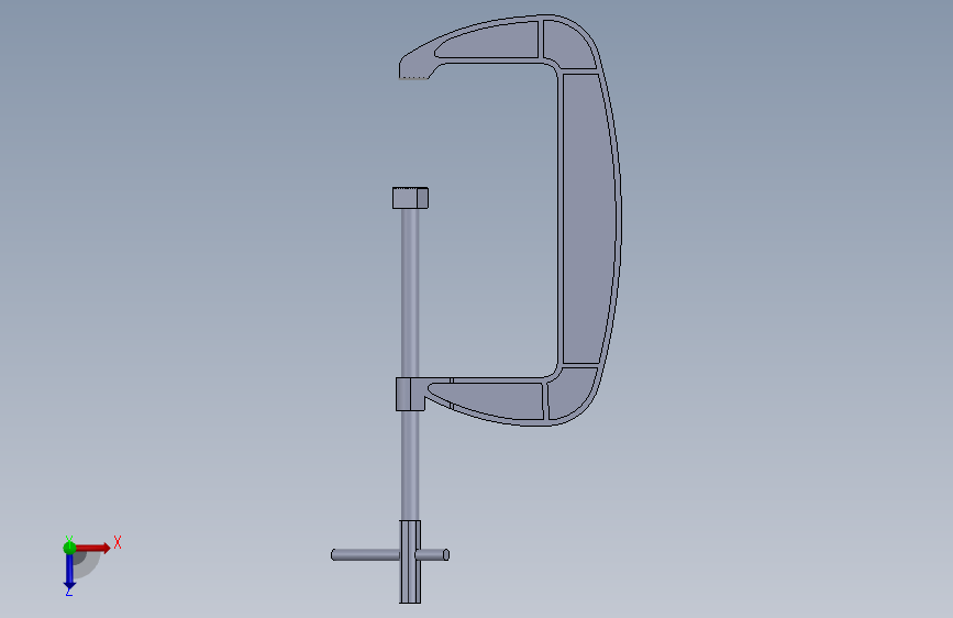 固定工件的105mm C夹具-SW- 俯视图