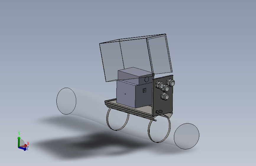 激光和投影仪用的光源盒的3D草图LightSource.tmp-SW-Other