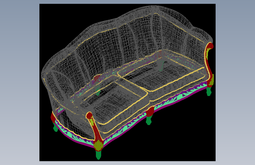 经典奢华风格的优雅公爵沙发--AutoCAD