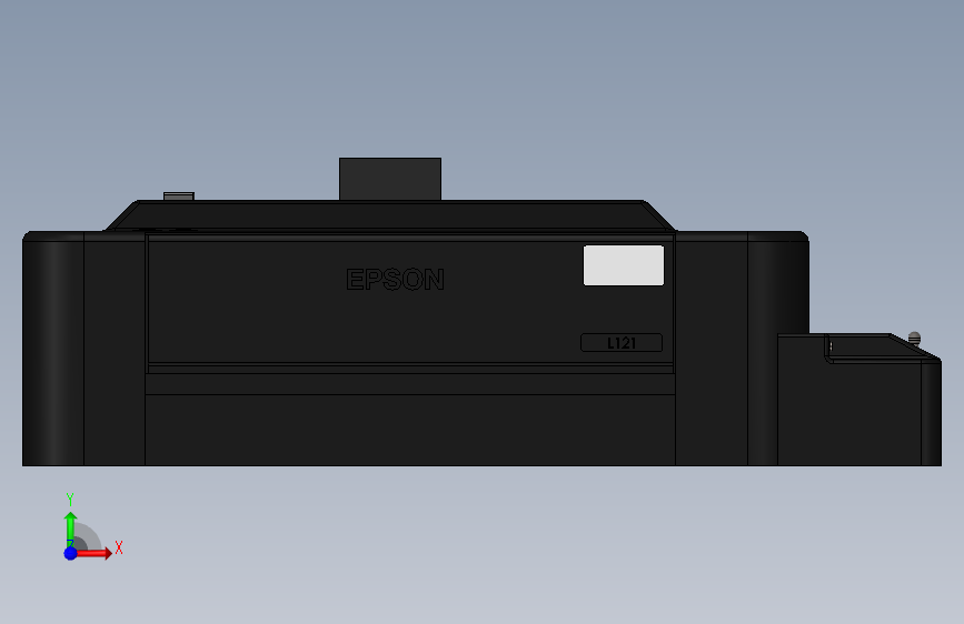 精准设计的Epson L121打印机3D模型-STEPIGES- 正面视图