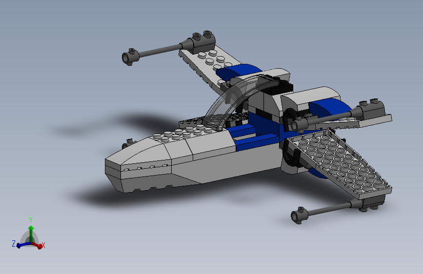 具备19种不同零件的Lego星球大战Ala X模型-SW-