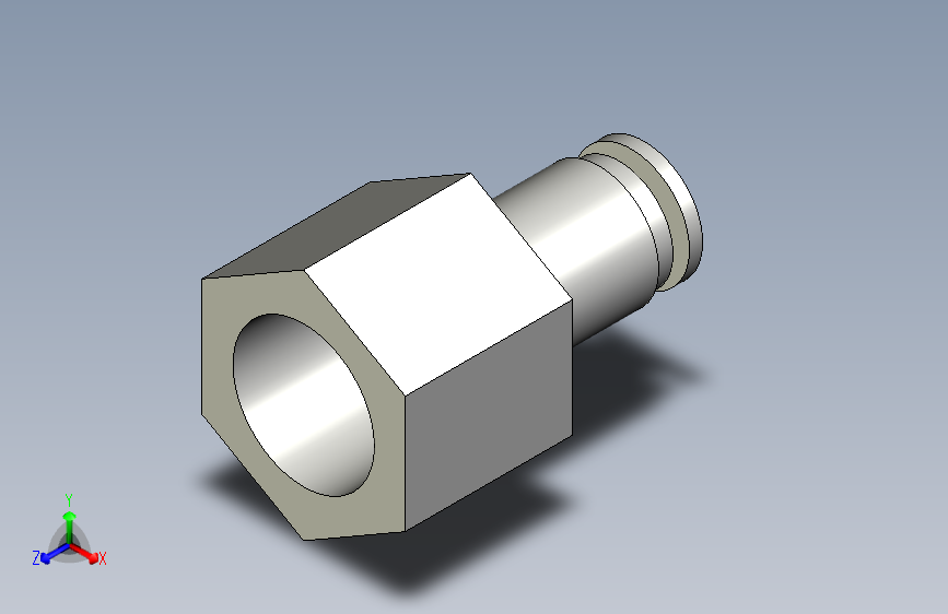 具有6mm管道连接功能的女性14接头-Autodesk Inventor-STEPIGES