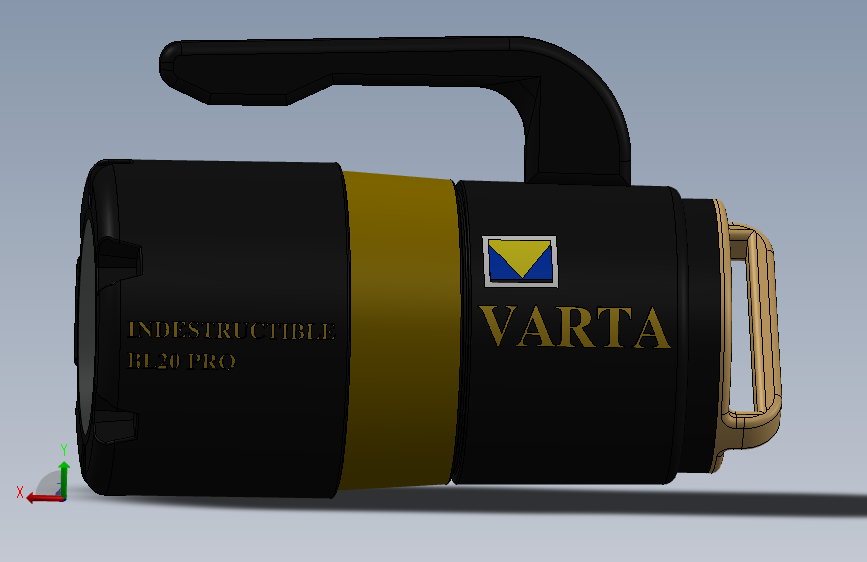 具有不可摧毁功能的Varta EL Feneri BL20 PRO.-SW-3D Manufacturing Format